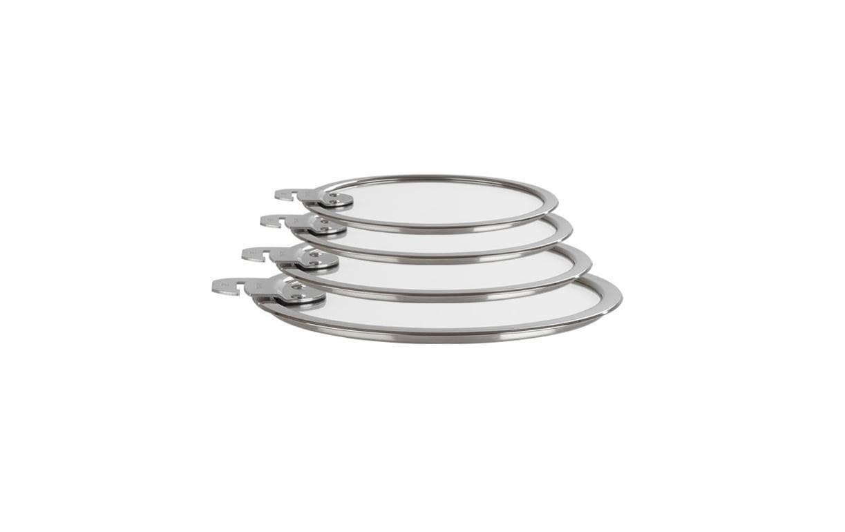 Pfannendeckel Strate 14 cm/16 cm/18 cm/20 cm, Transparent<br>Set mit drei Glasdeckeln