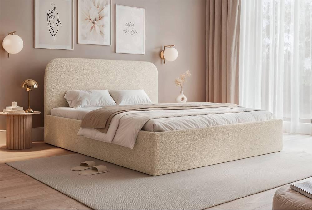 NADUVI Collection Bedframe Fia 180x200 bouclé met opbergvak