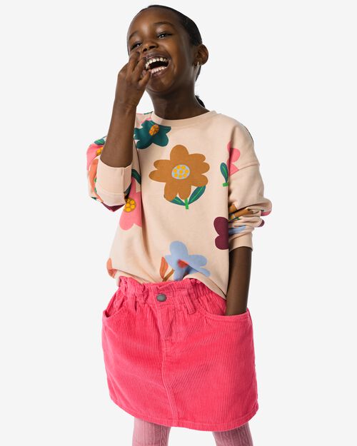 jupe fille côtelée  rose