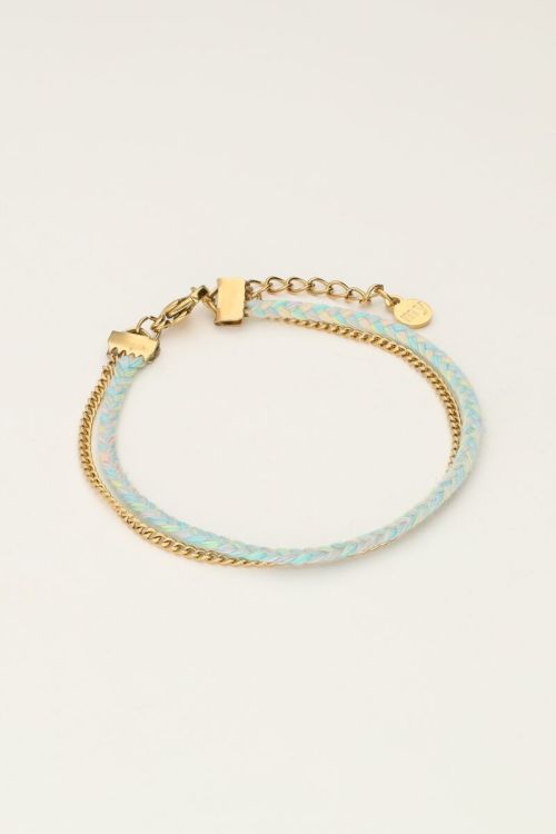 Dubbele armband met schakel en touw