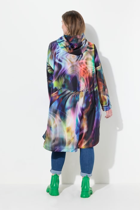Funktions-Regencape, Unisex, Print, Kapuze