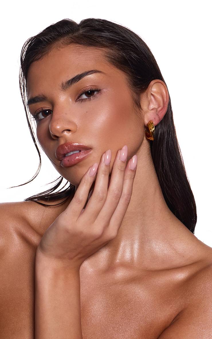 Doré Boucles D'oreilles Créoles Torsadées Triple Épaisseur Résistantes À L'eau