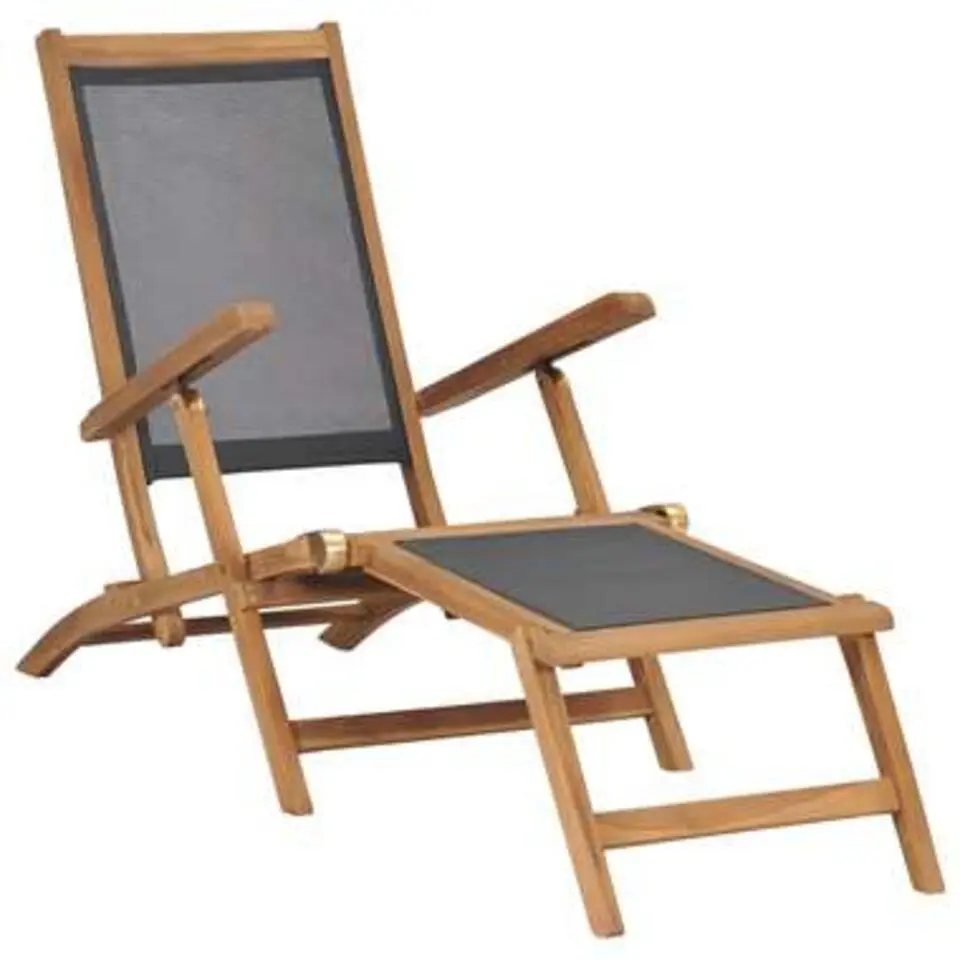 vidaXL - Ligstoel - Zwart - Hout