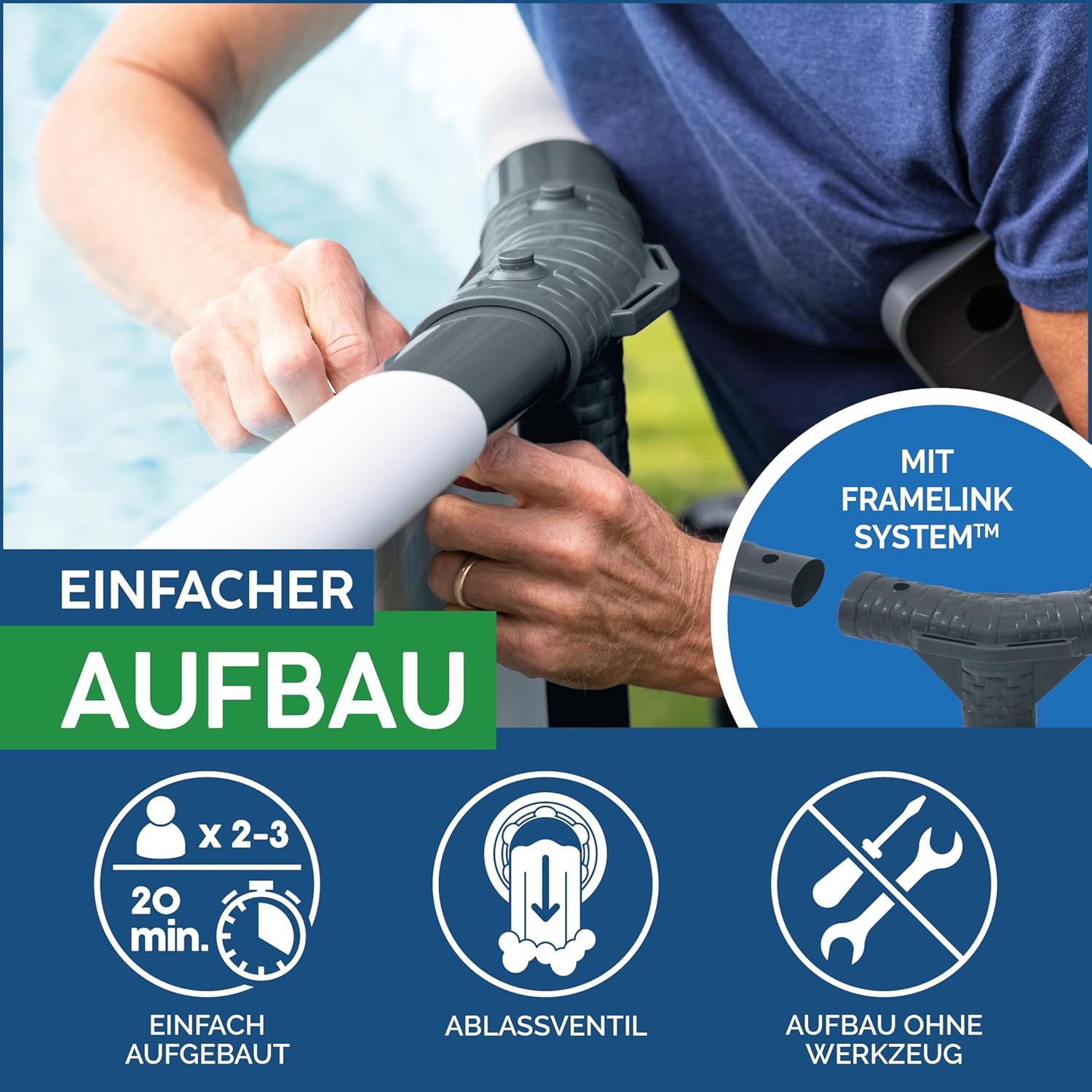 Bestway Steel Pro Max™ Frame Pool-Set, rund, mit Filterpumpe 305 x 76 cm