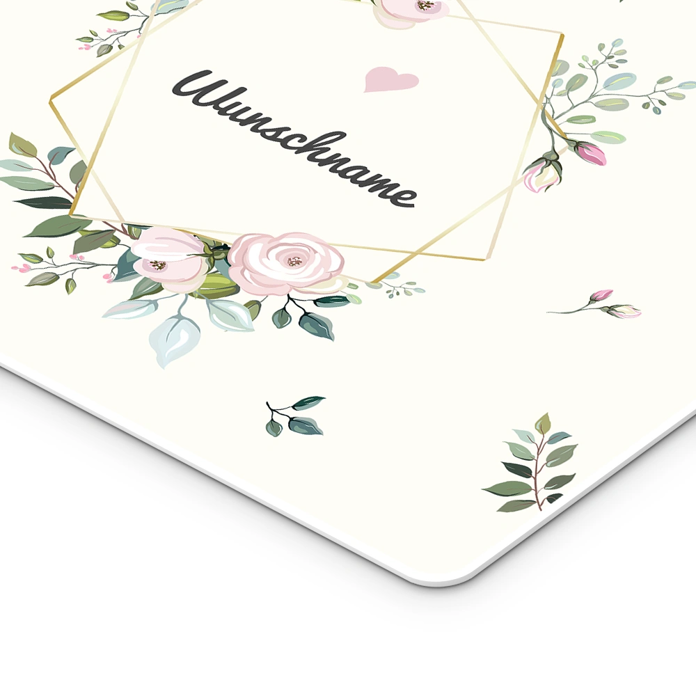 Personalisiertes Tischset mit Namen (Motiv: Floral)
