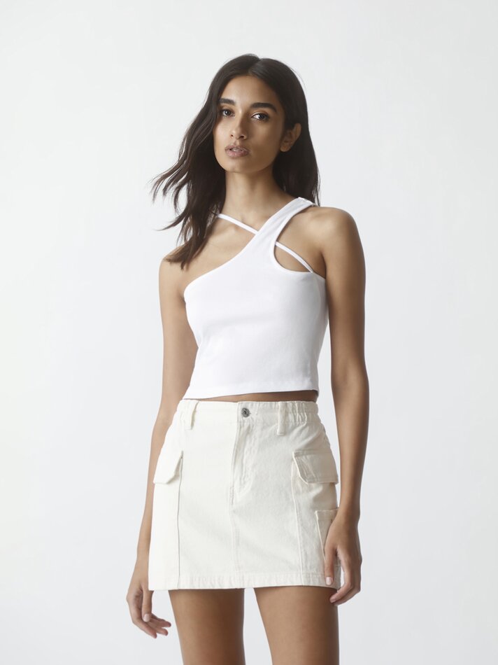 Saia cargo jeans - Bege