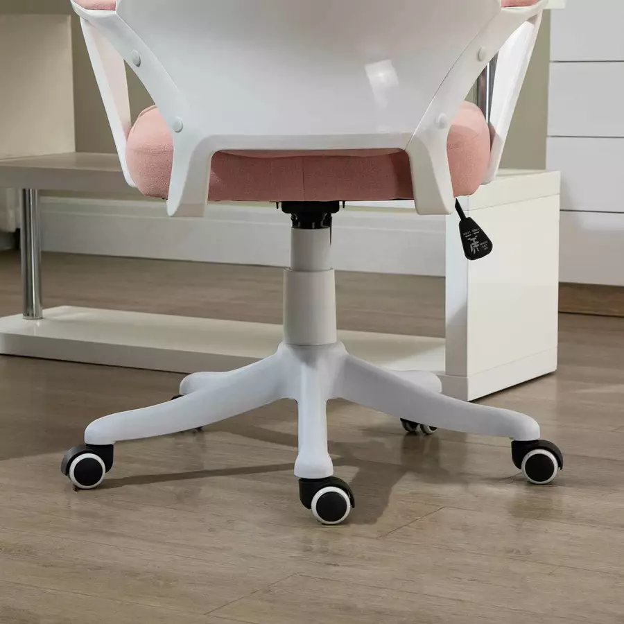 Vinsetto Bürostuhl ergonomisches liniendesign, weiche Polsterung rosaweiß