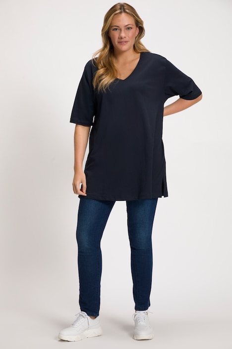 T-Shirt, V-Ausschnitt, Relaxed, Halbarm