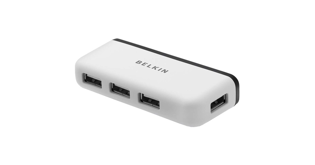 Belkin4-poorts reishub usb-hub  (Wit/zwart)