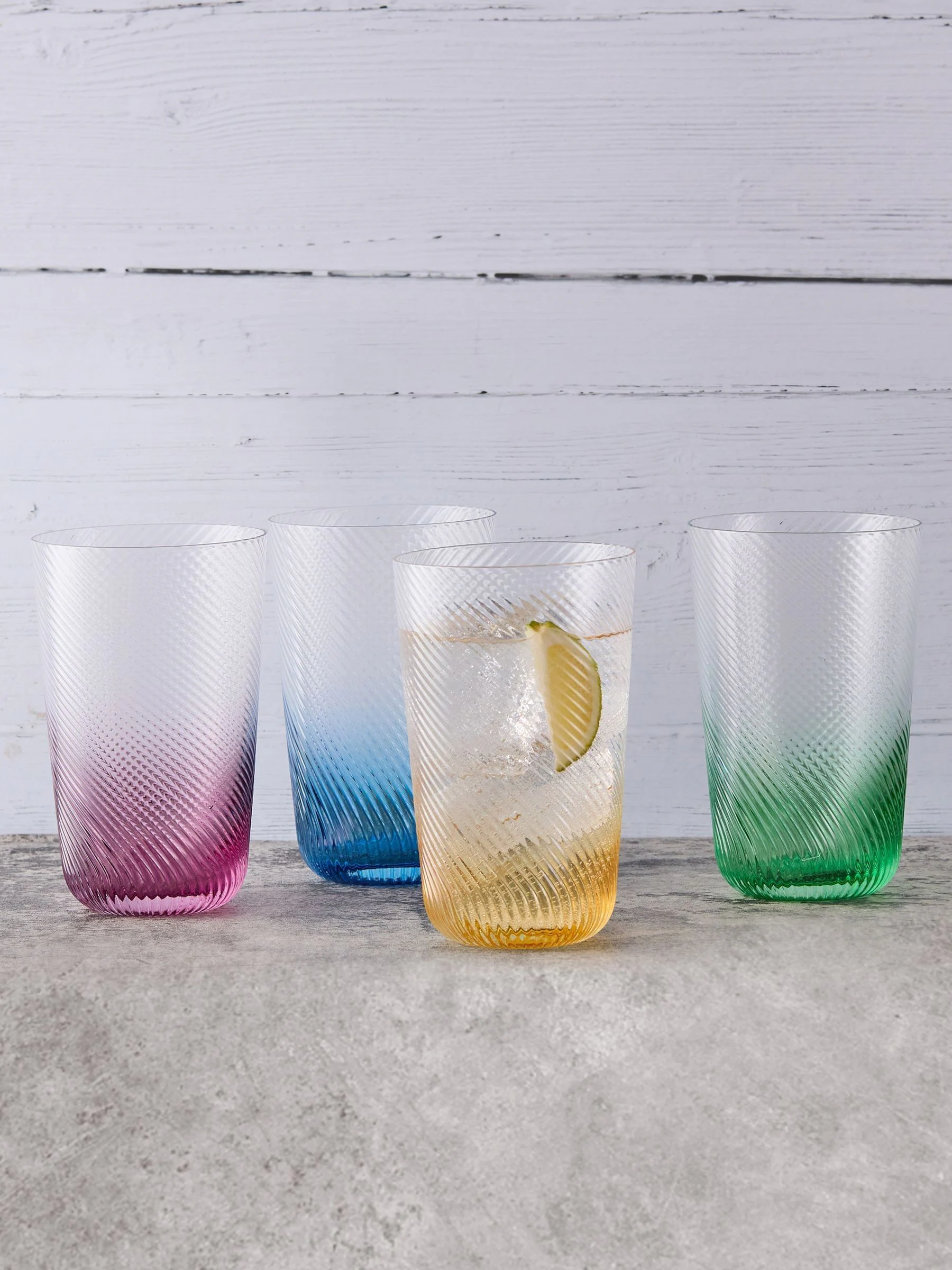 Anton Studio Designs Set of 4 Swirl Hiball Tumblers