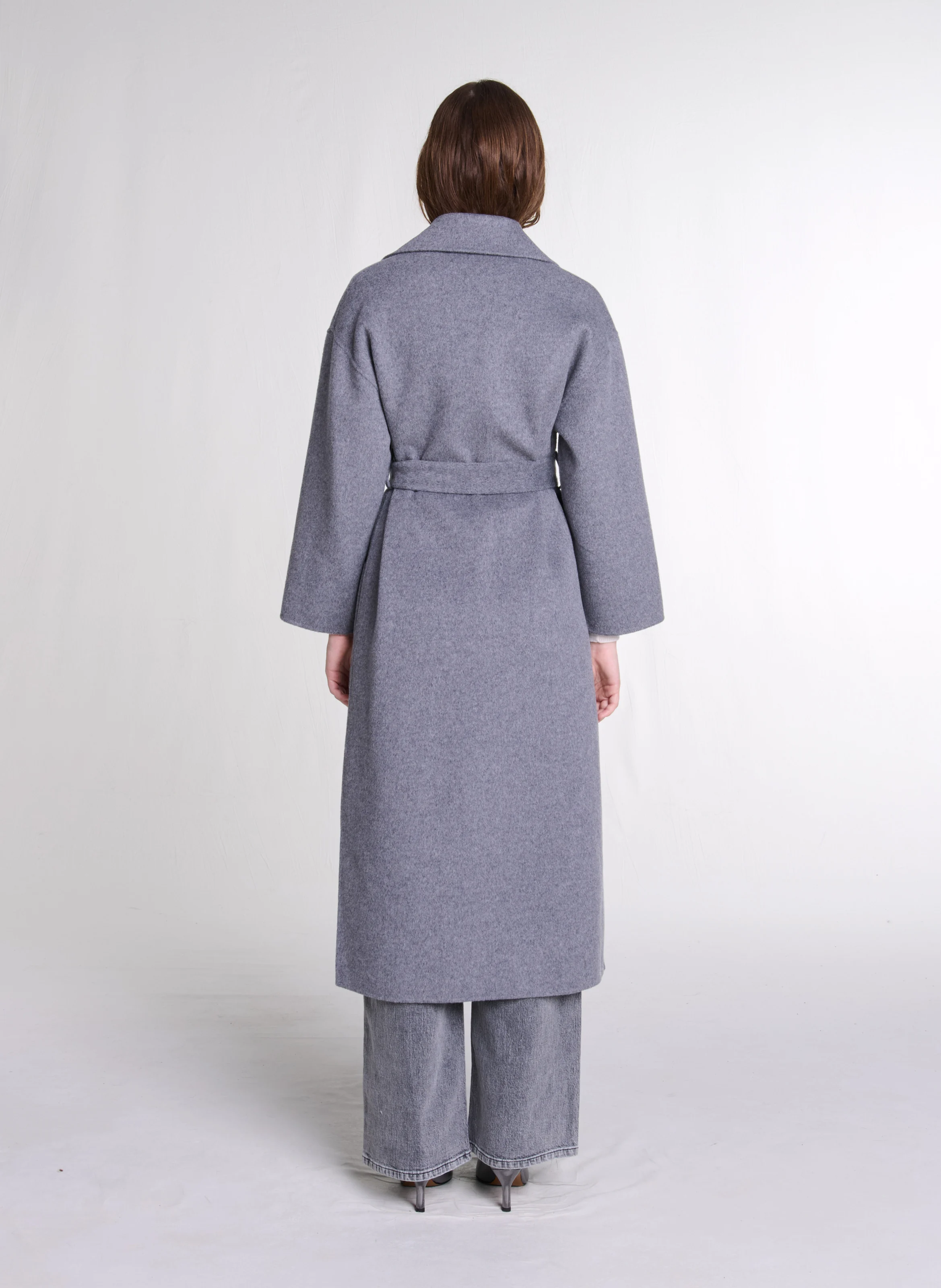Manteau long en laine mélangée | Gris