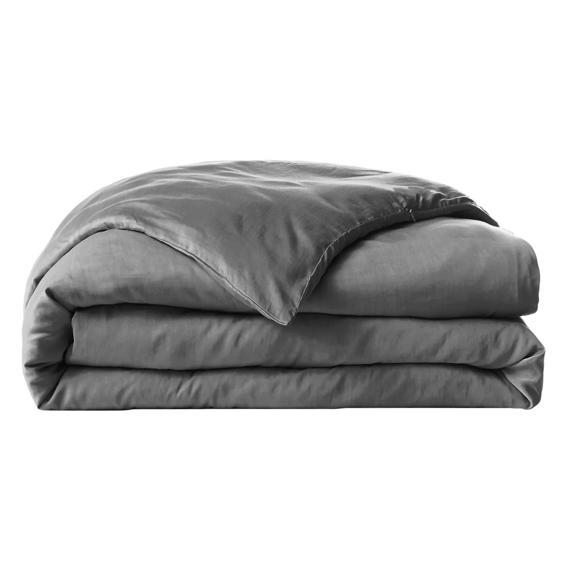Housse de couette lyocell Tencel™ lavé (140 x 200 cm) Olivia Gris granit