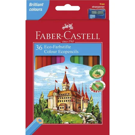 Faber-Castell Farbstifte Eco 36er Etui mit Spitzer