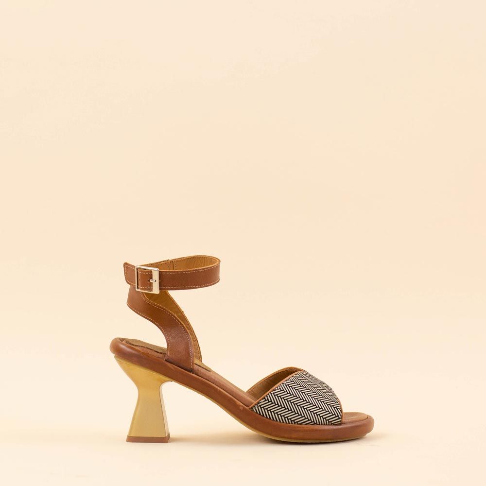 Nemonic 2376 retro shoes zwart - cognac