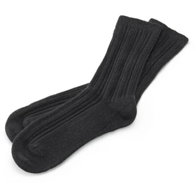 Damen-Socke gerippt, Schwarz