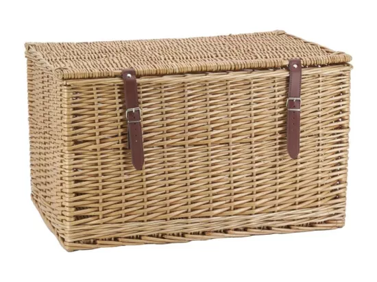 Malle en osier buff brun L62 Grand modèle