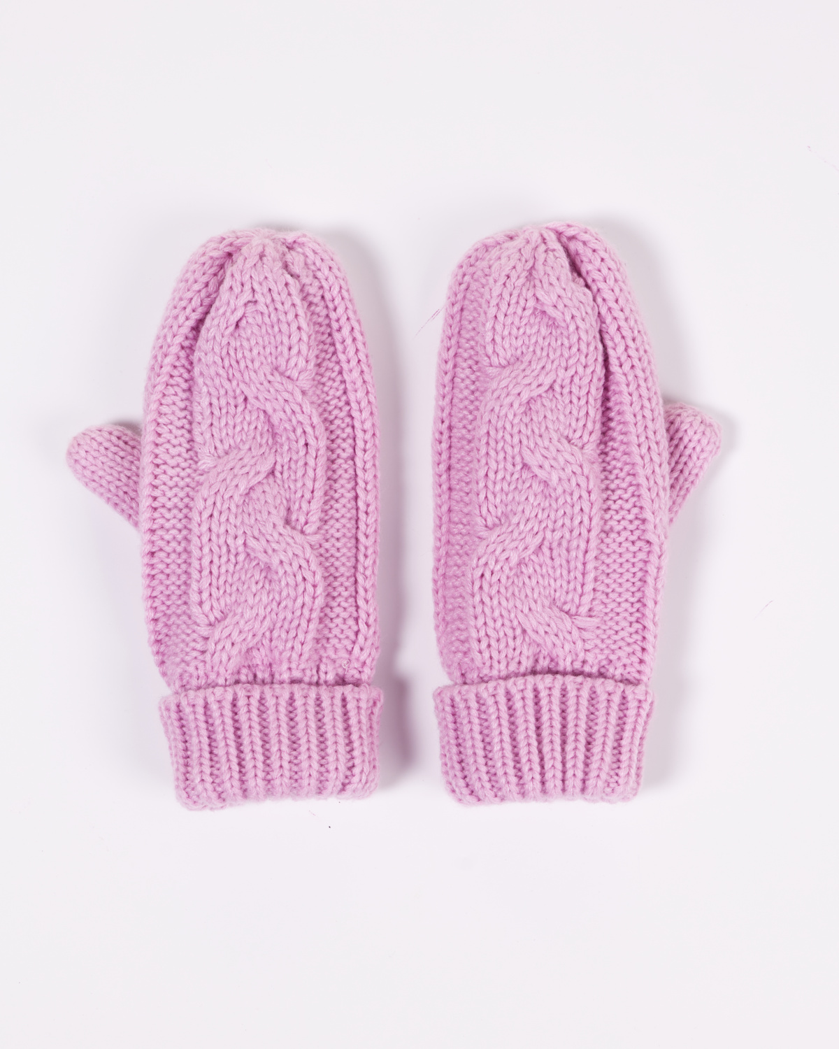 Bumpro Vivid Cable Knit Mittens Pink Snow