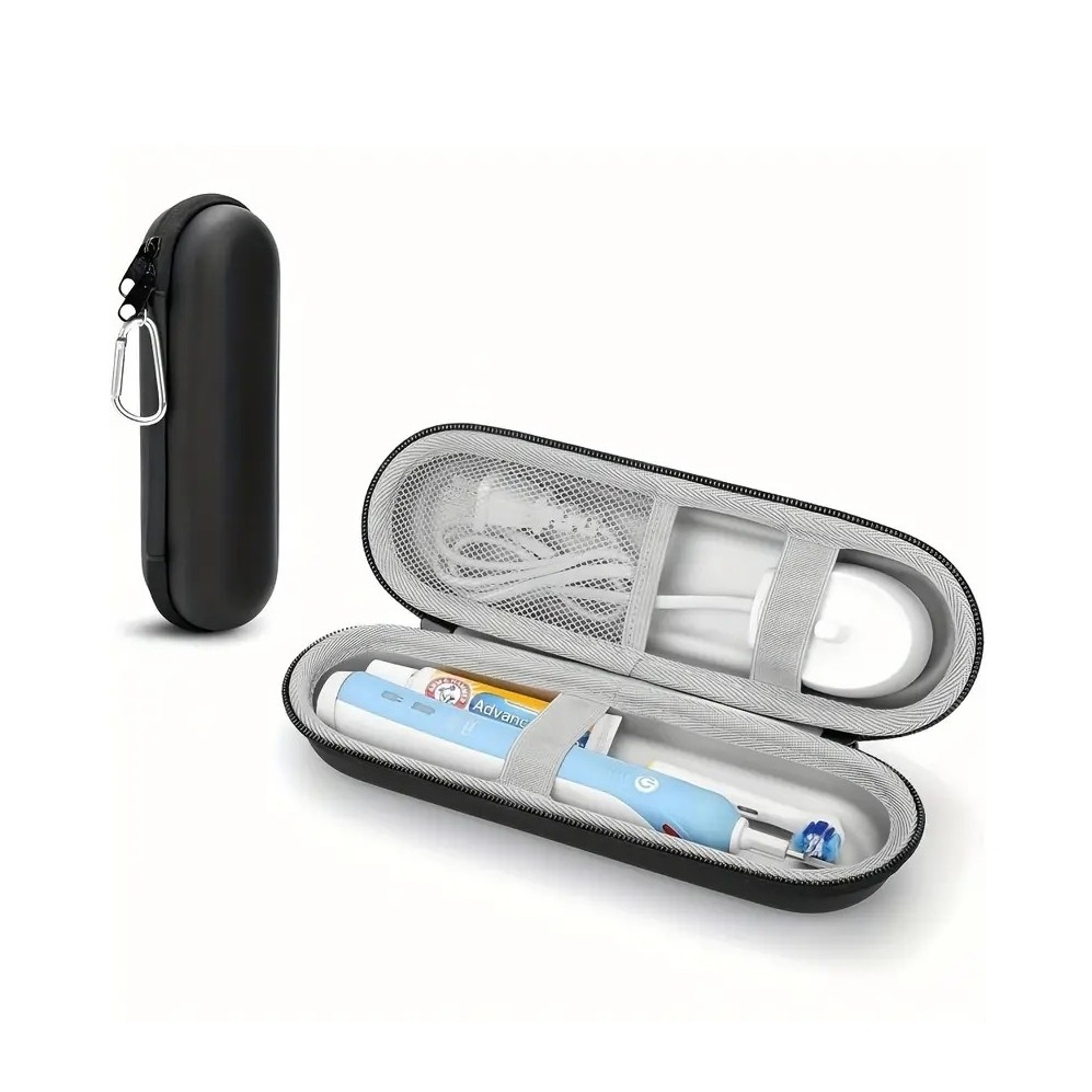 (200x75mm) Elektrische Zahnbürsten Reise Tasche Organizer Etui Hygiene Aufbewahrungsbox - Schwarz