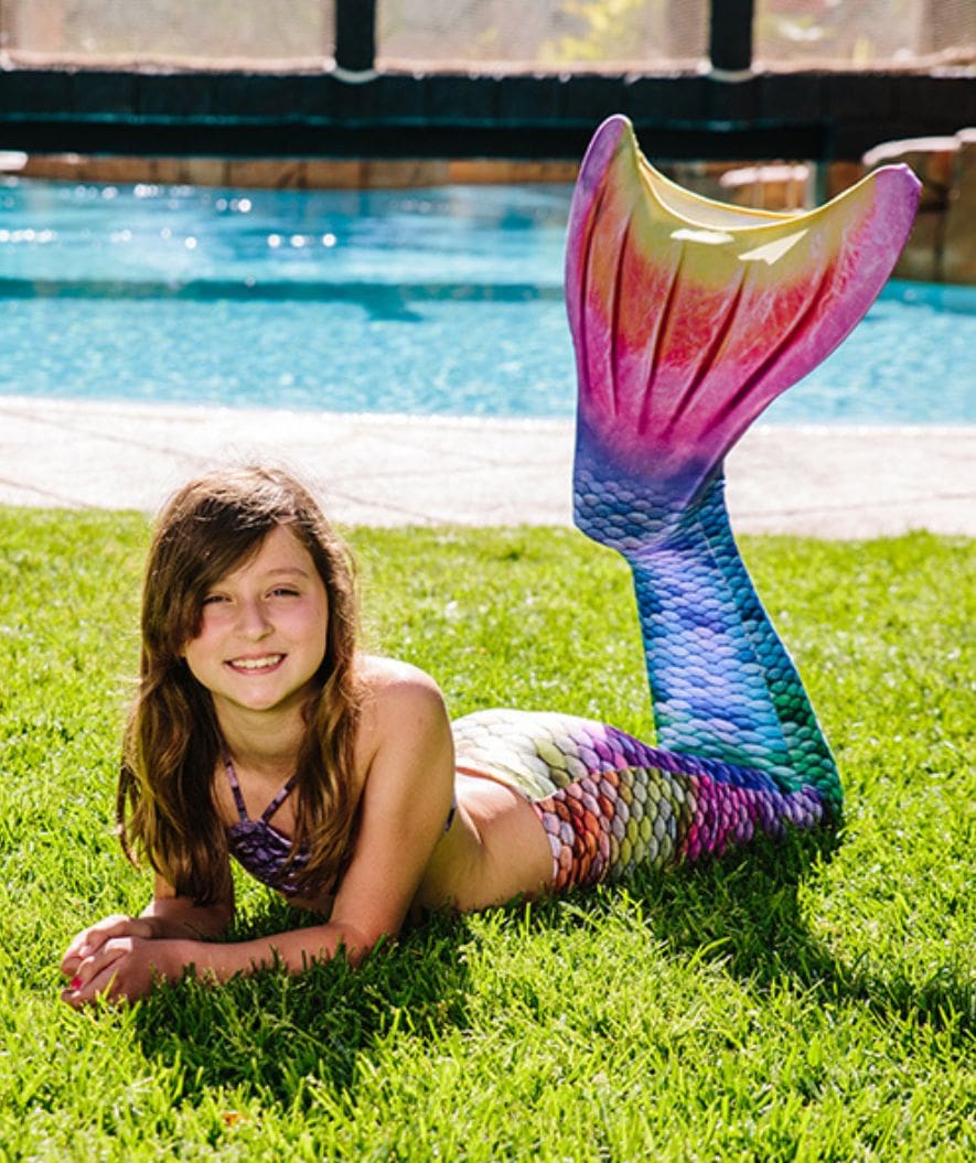 Kuaki Mermaids havfruehale til børn - Sæt - Rainbow