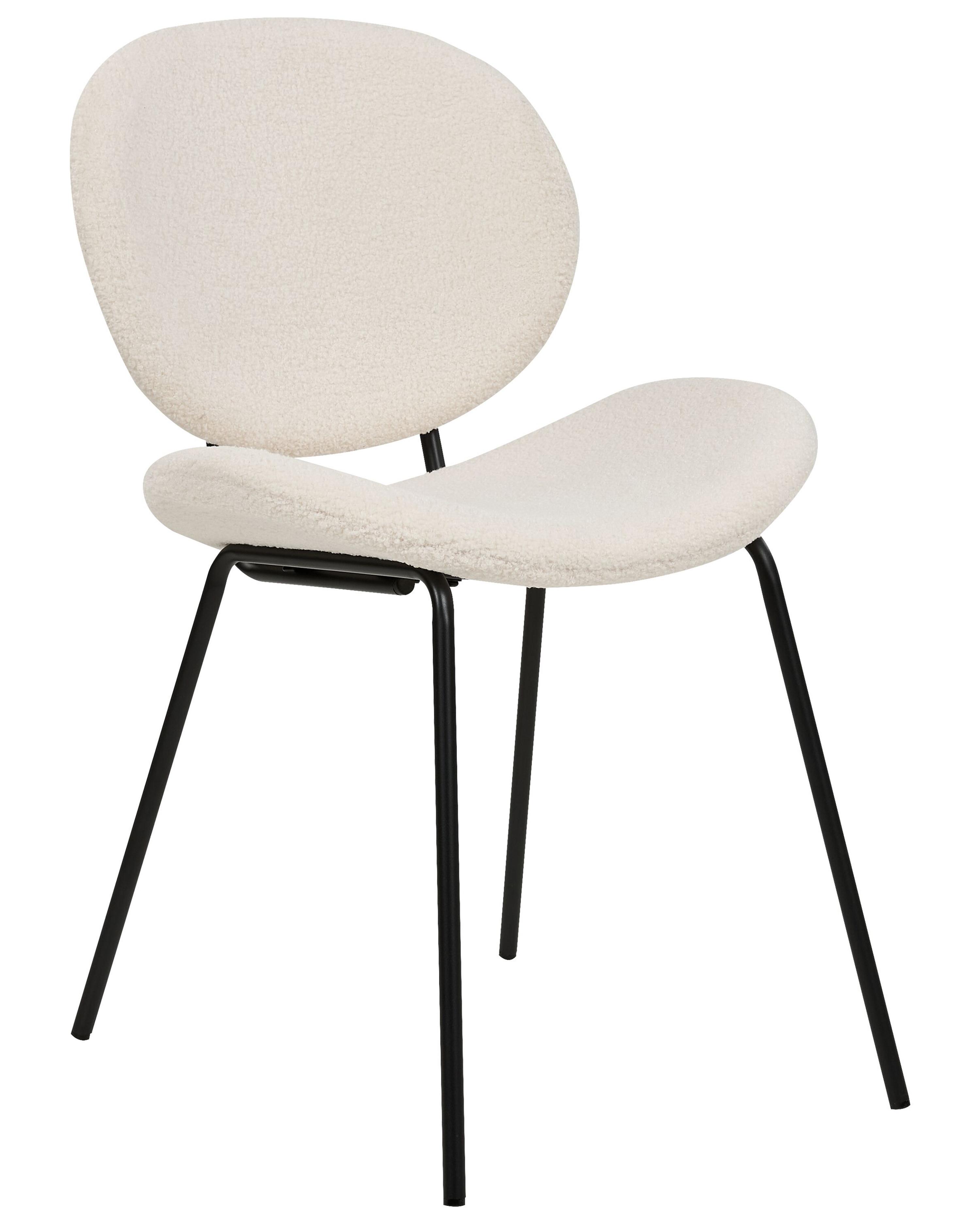 Set van 2 eetkamerstoelen LUANA Bouclé Wit
