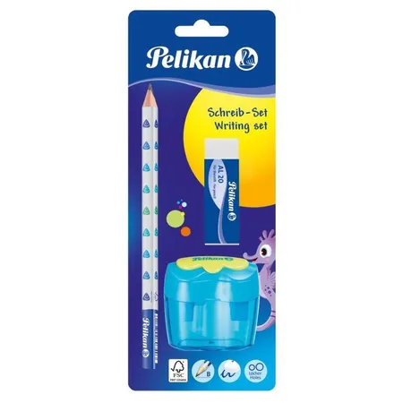 Pelikan Starterset mit Schreiblernbleistift, Radierer und Anspitzer, sortiert