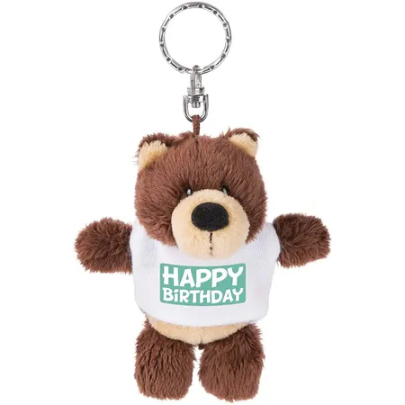NICI Schlüsselanhänger Bär mit T-Shirt Happy Birthday, 10 cm