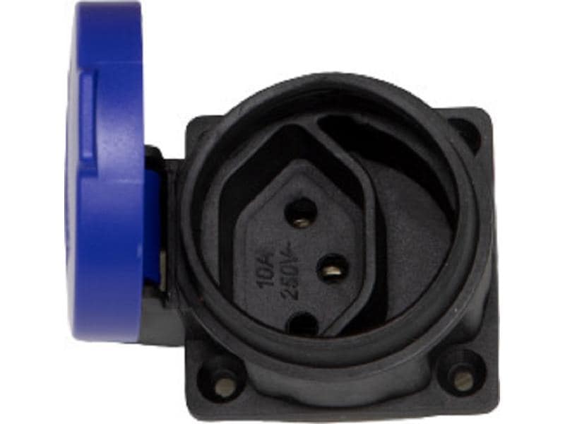 Brennenstuhl Einbausteckdose T13 IP55 Blau / Schwarz IP55, T13 Einbaudose mit Klappdeckel, 230 V, 10A