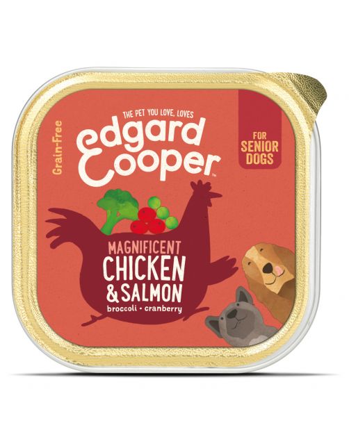 Edgard&Cooper Kuipje Chicken Salmon Senior - Hondenvoer - Kip Zalm Broccoli 150 g Graanvrij