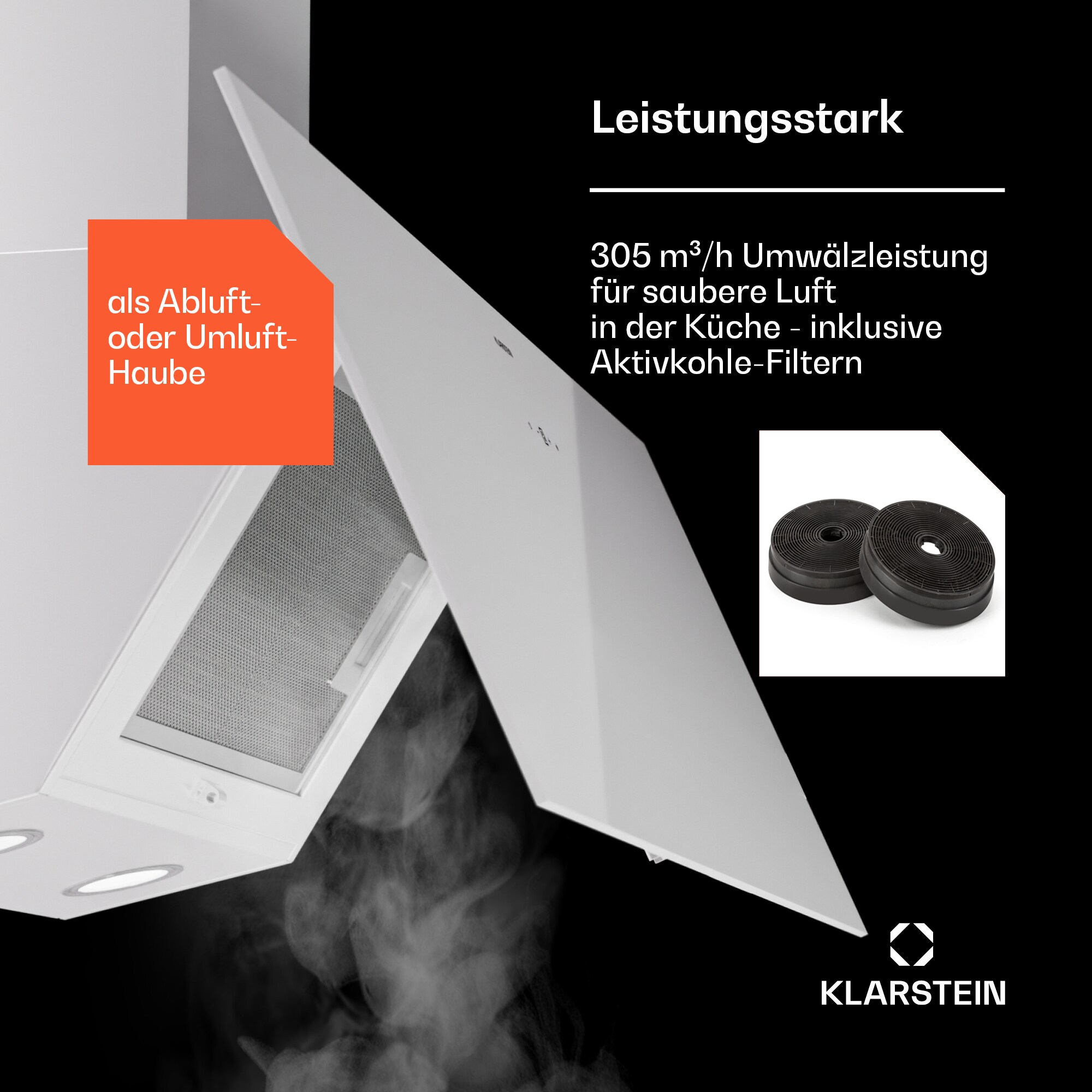 Laurel 90 Dunstabzugshaube 90cm Abluft: 247 m³/h LED Touch Weiß