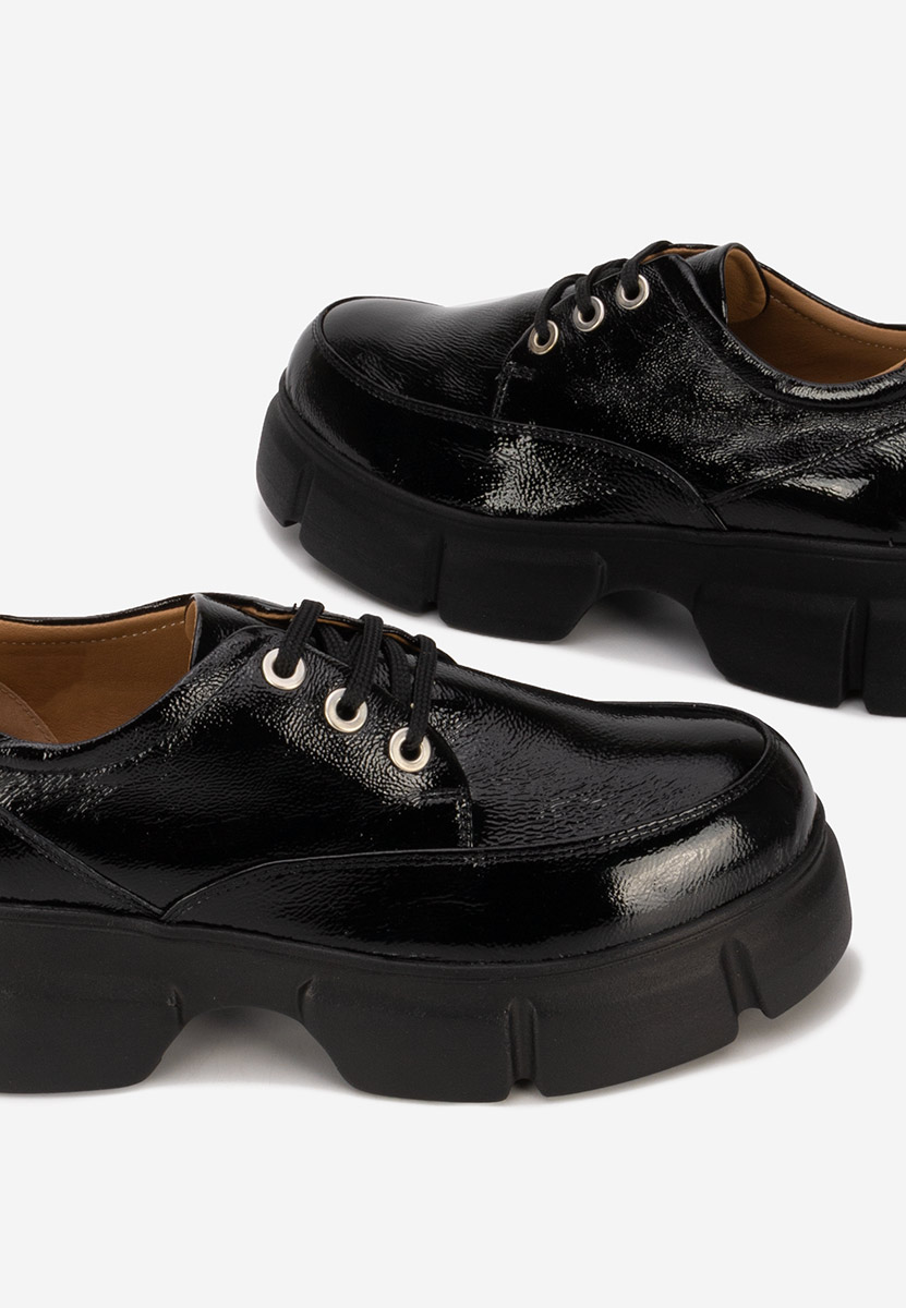 Chaussures casual femme en cuir noirs Disia V3