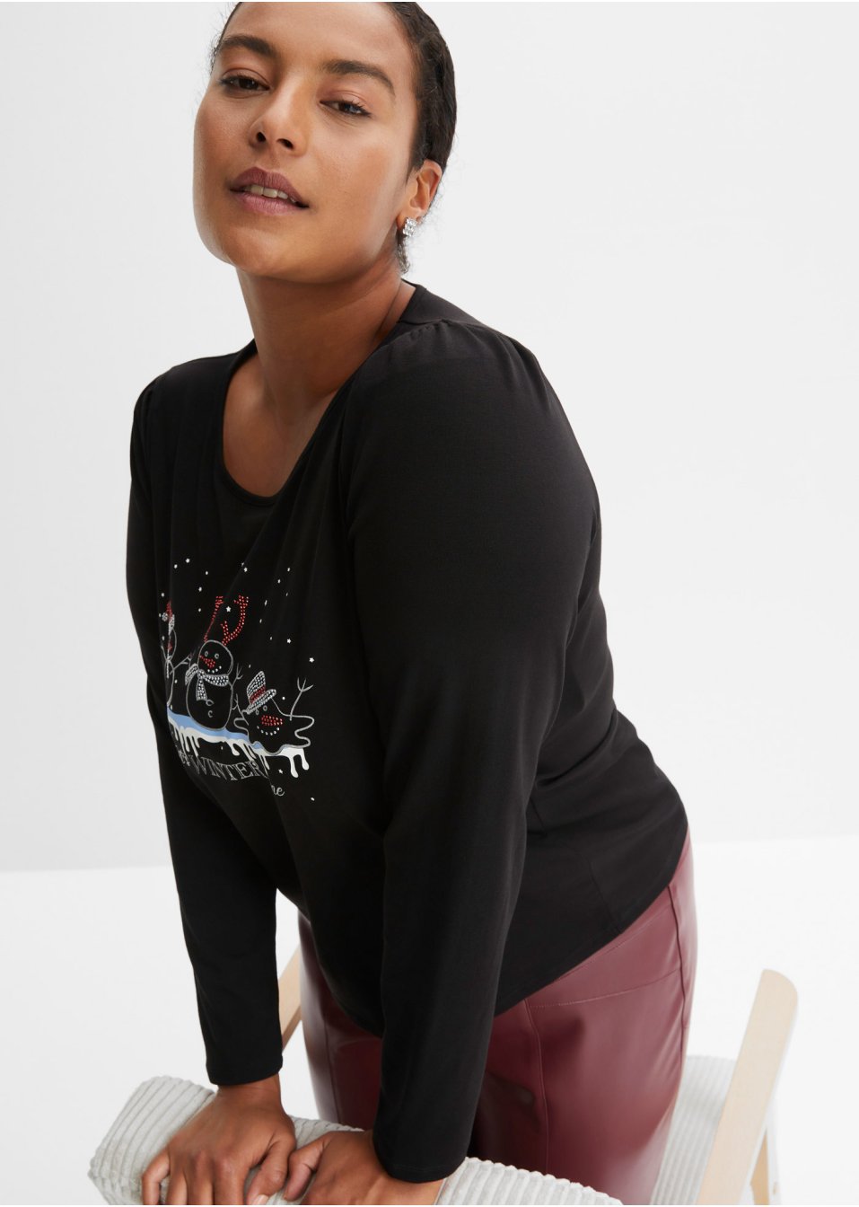 T-shirt manches longues avec motif de Noël