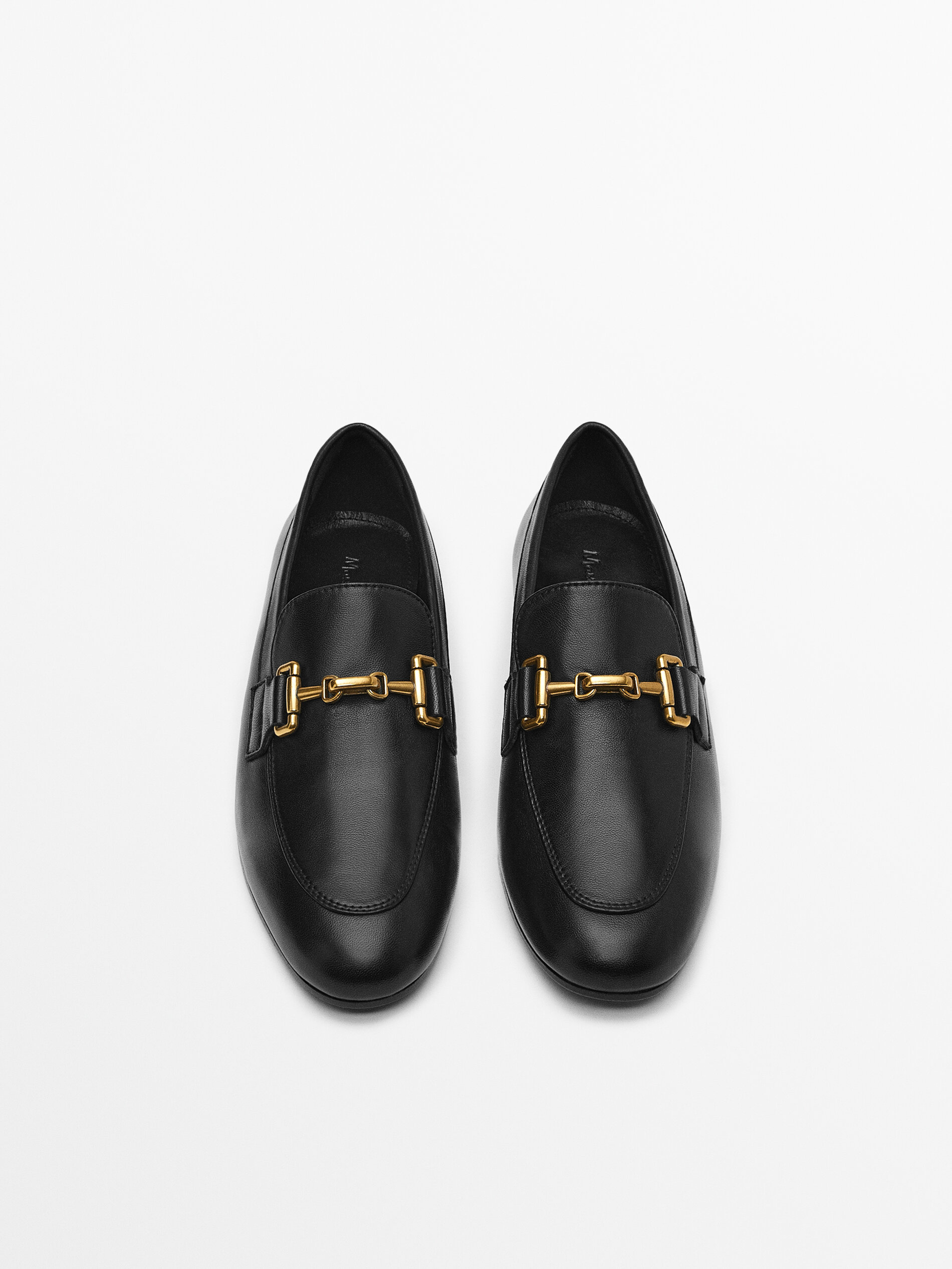 Mocassim em couro metalizado - PRETO