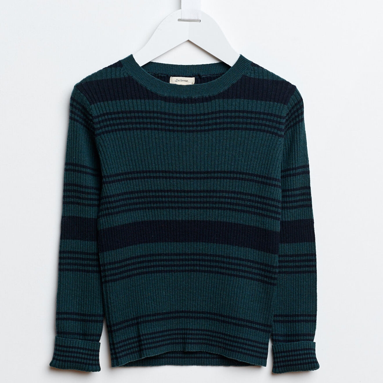 Bellerose Pull Glava à rayures vert émeraude/noir