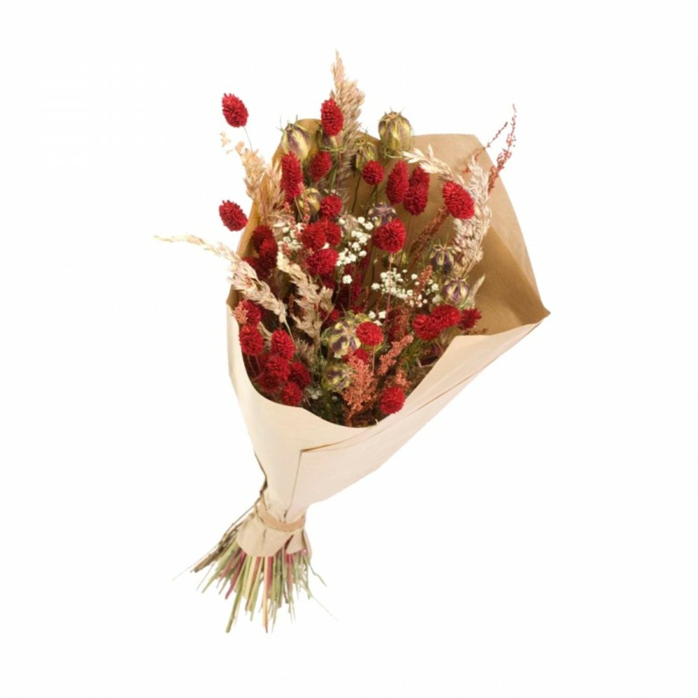 Bouquet de fleurs séchées l mix blanc/rouge