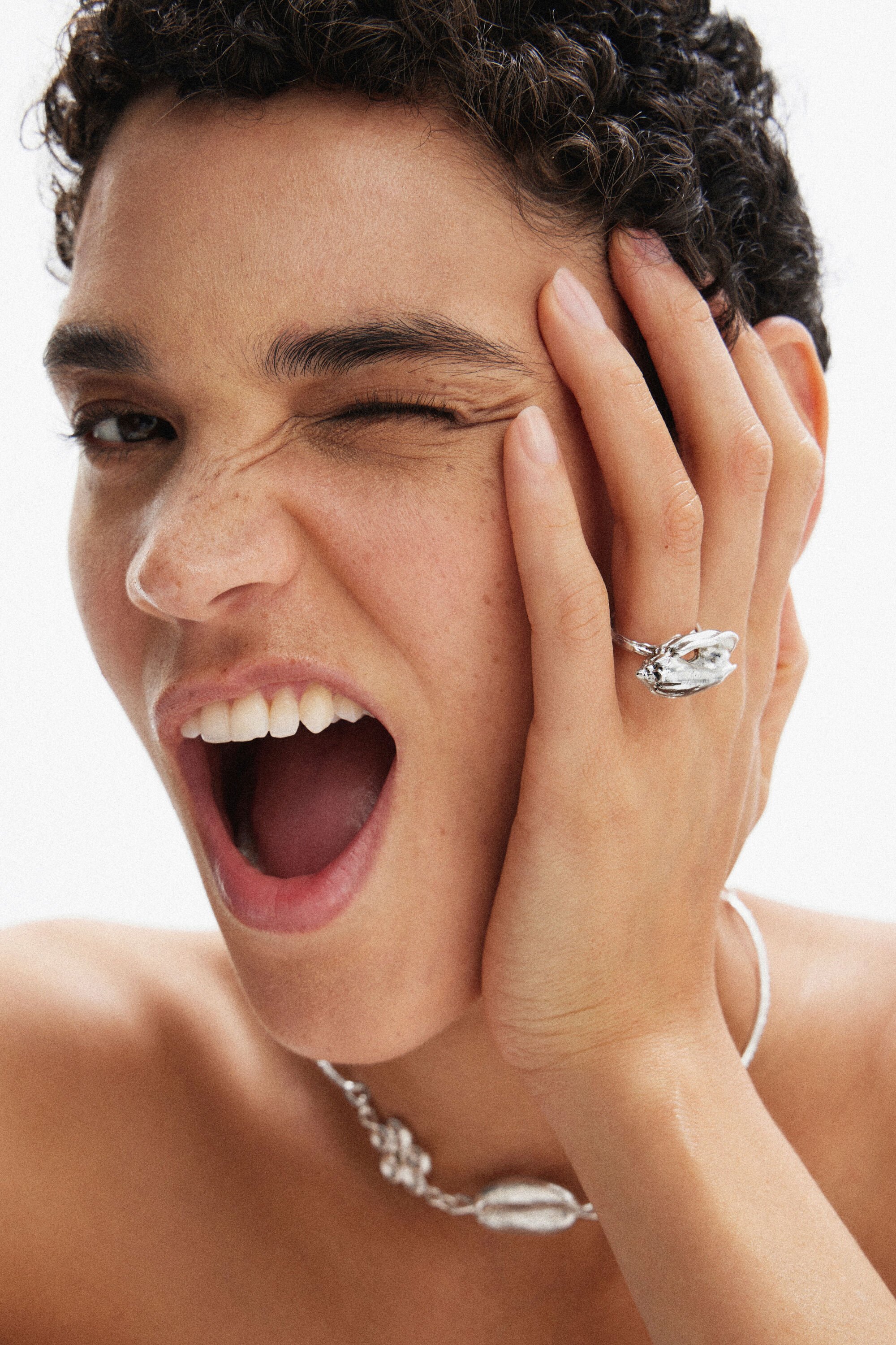 Bague coquillage plaquée argent Zalio