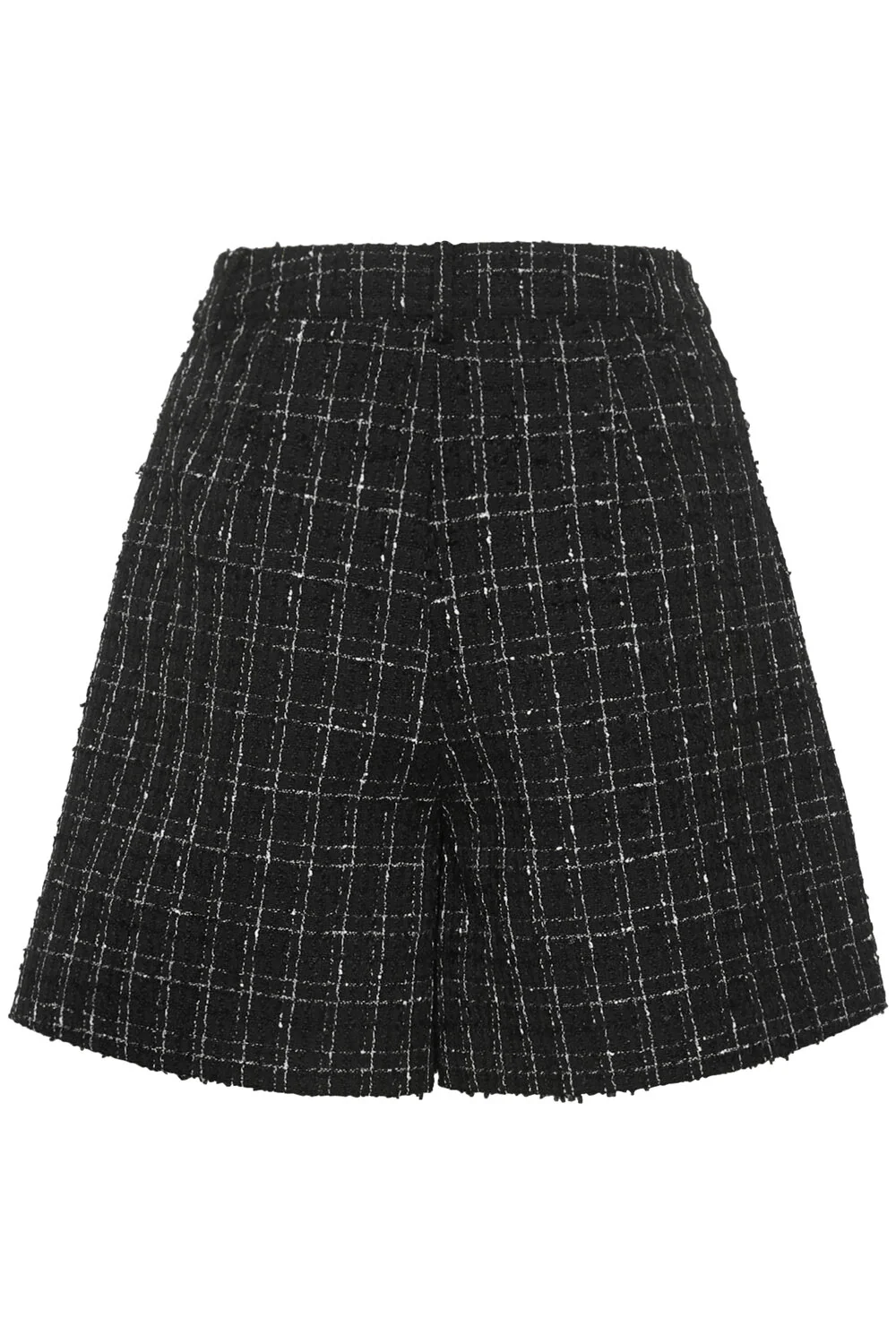 GESTUZ  Gaelly HW shorts - BlackNwhite check