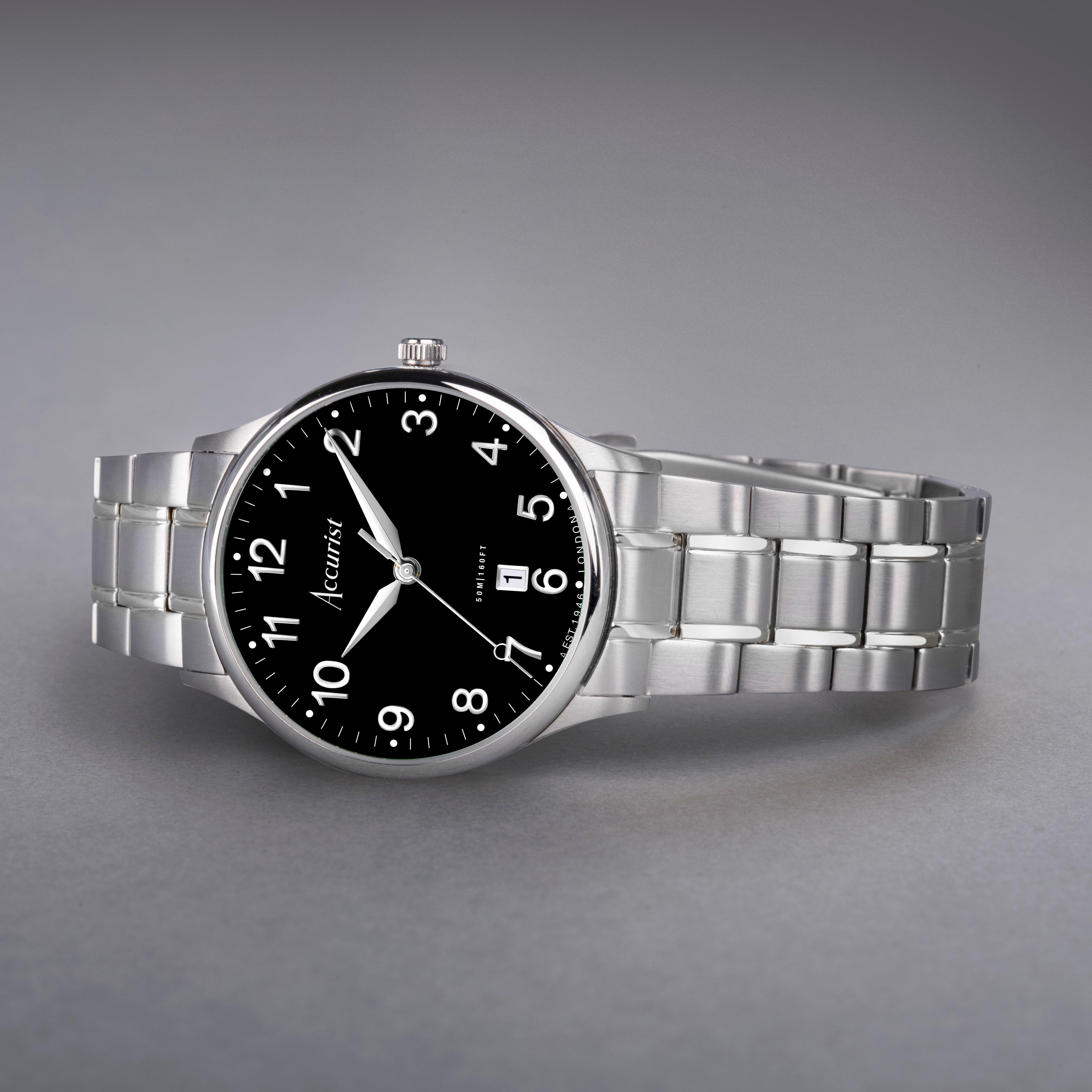 Accurist Classic Mens Stainless Steel Classic Analogue Quartz Watch