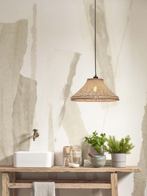 Good&Mojo Tahiti hanglamp Ø45 zwart/naturel