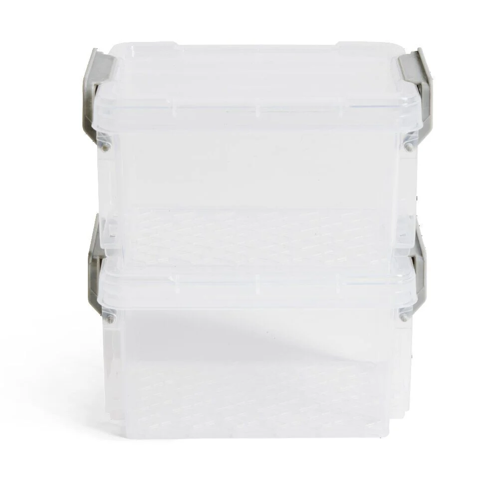 Lot de 8 boîtes de rangement 3 tailles plastique transparent - 2 modèles