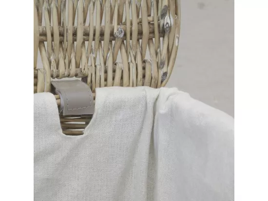 Panier à linge + 4 corbeilles en osier gris (Lot de 5)