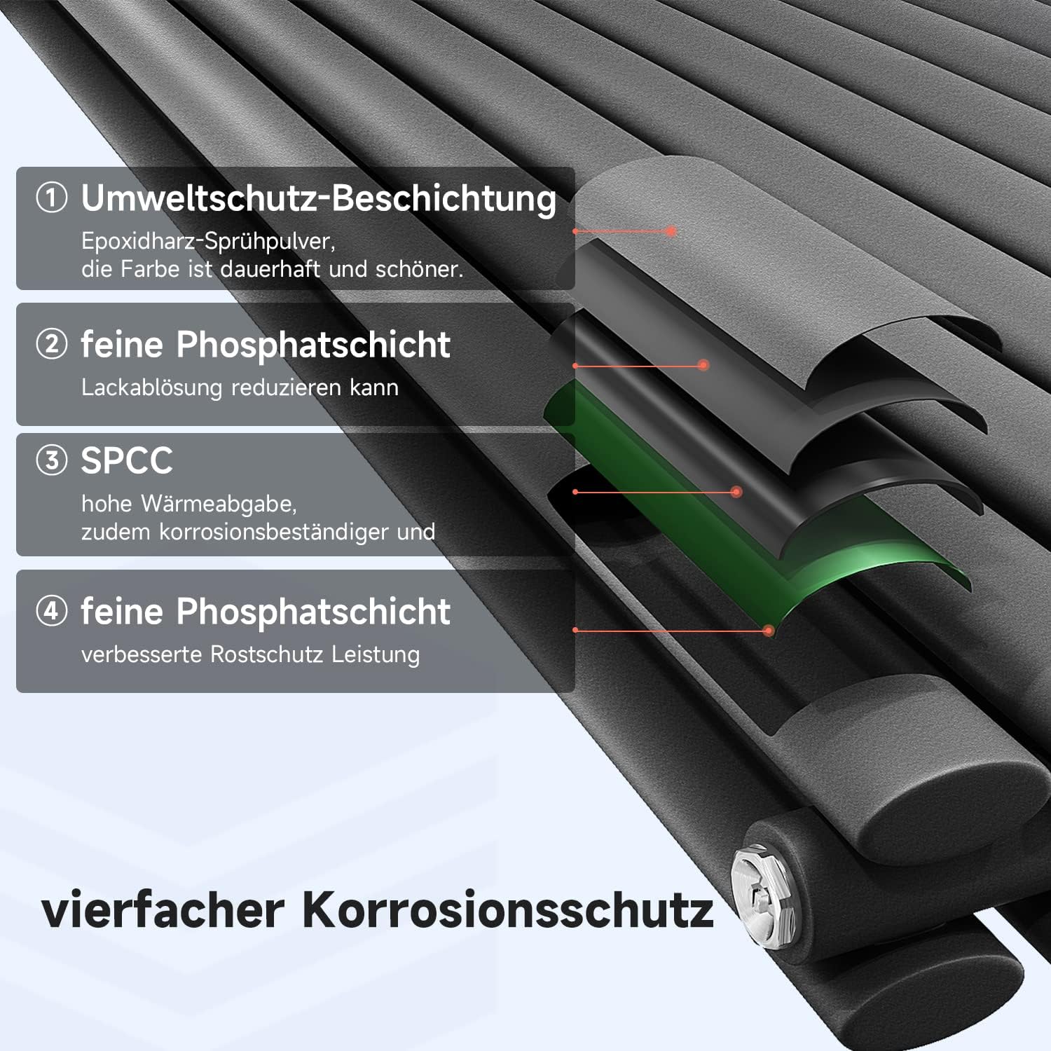 SONNI Design Heizkörper mit Multiblock 593x1200mm Anthrazit Doppellagig Horizontal Paneelheizkörper Seitenanschluss Badheizkörper