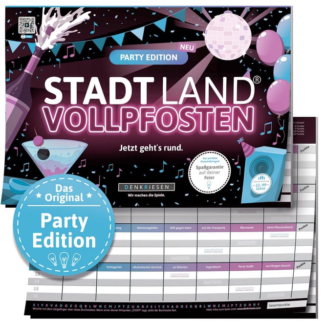 Stadt Land® Vollpfosten - Party Edition - Jetzt geht’s rund