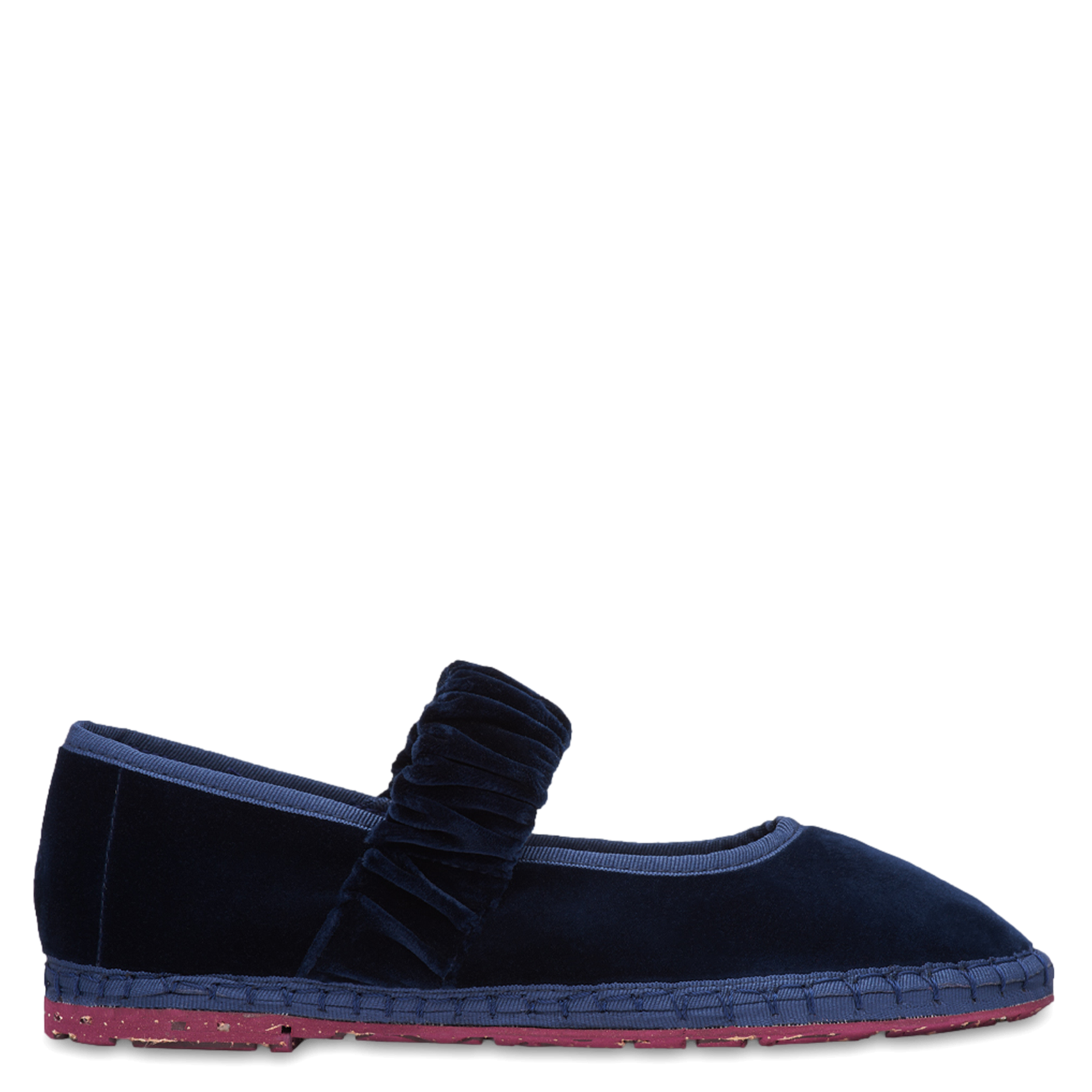 MAFALDA - Ballerines en velours de coton | Bleu
