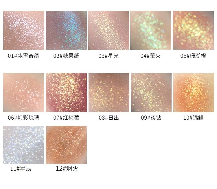 NOVO - Vingertop Glitter Oogschaduw - 12 Kleuren