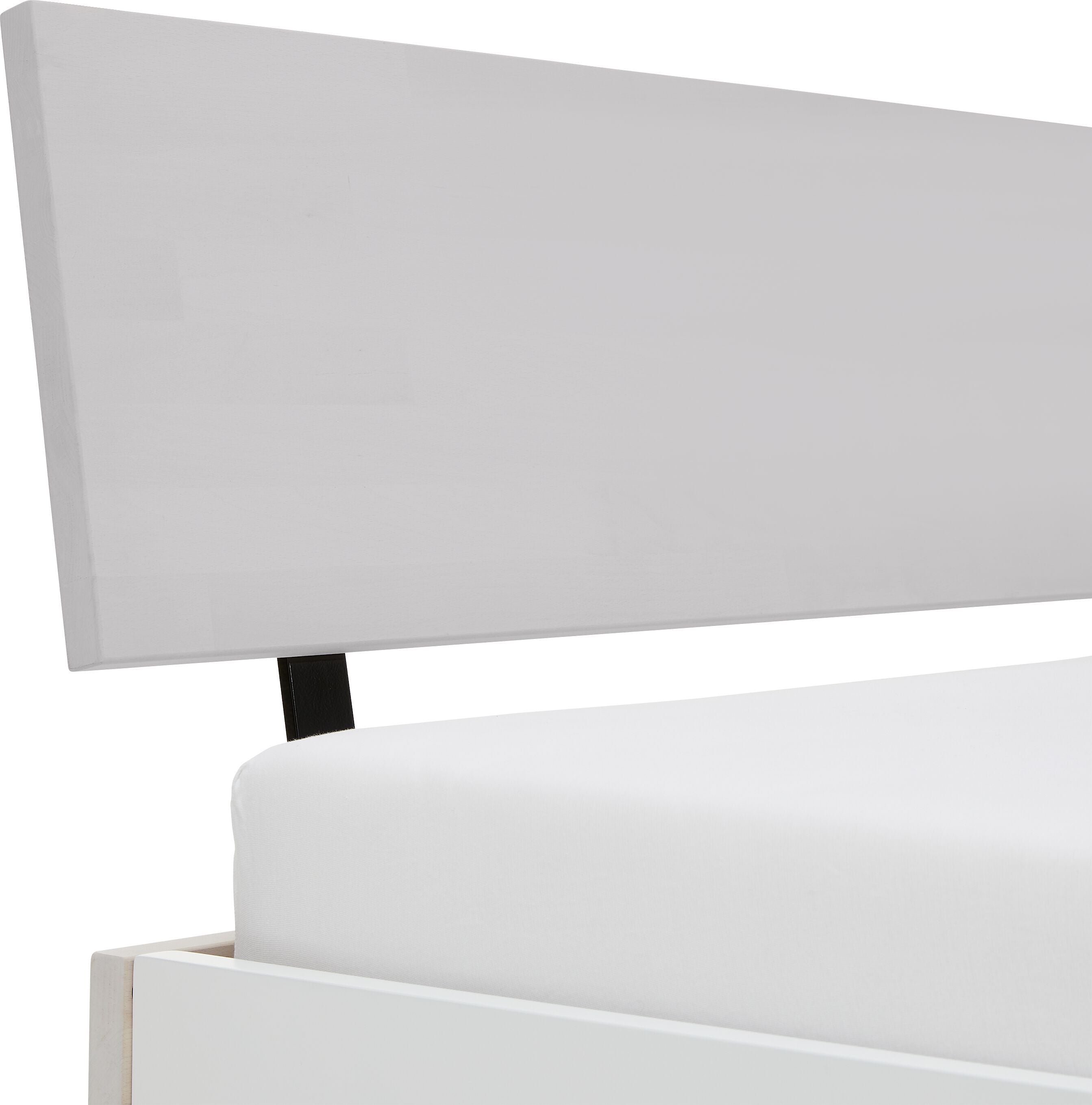 CARA Bett 160x200 MDF w,Stand.Pano Buche - Buche weiss / B: 160.0 cm x T: 200.0 cm