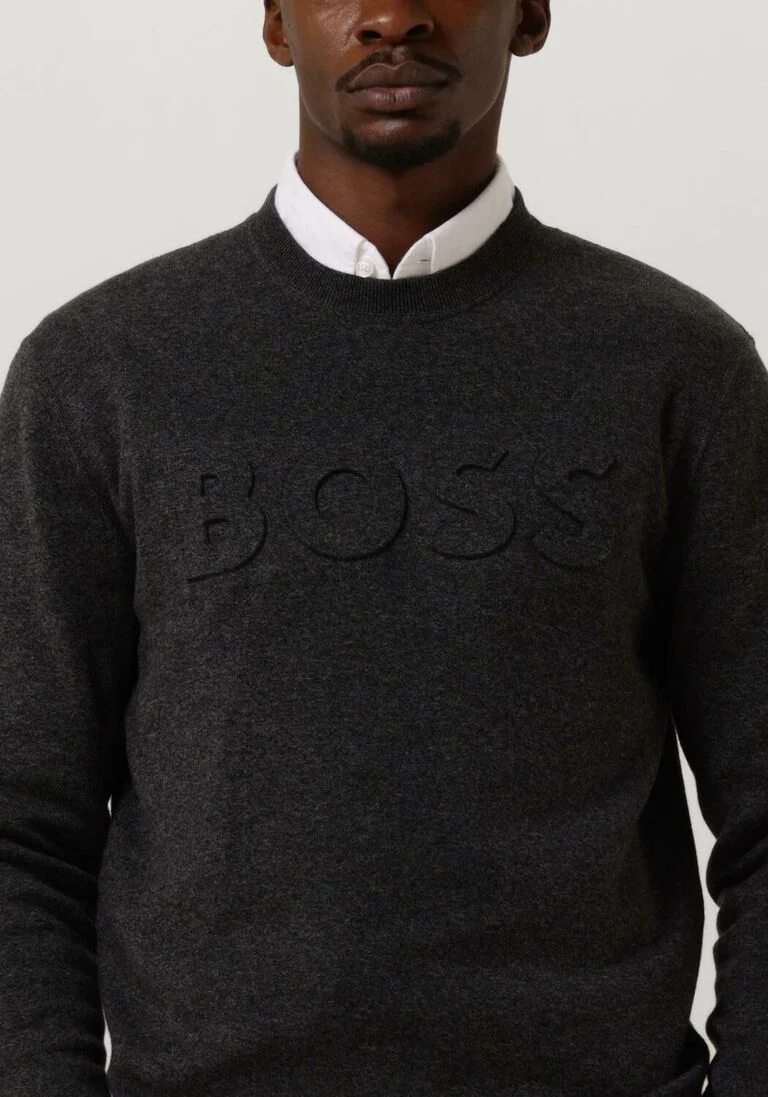 BOSS grijze boss trui foccus