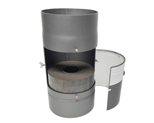 Fijnstoffilter FIREFIX schoorsteenFILTER, rookgasafvoer met inspectieluik ø 150 mm, 30 cm lang, donkergrijs