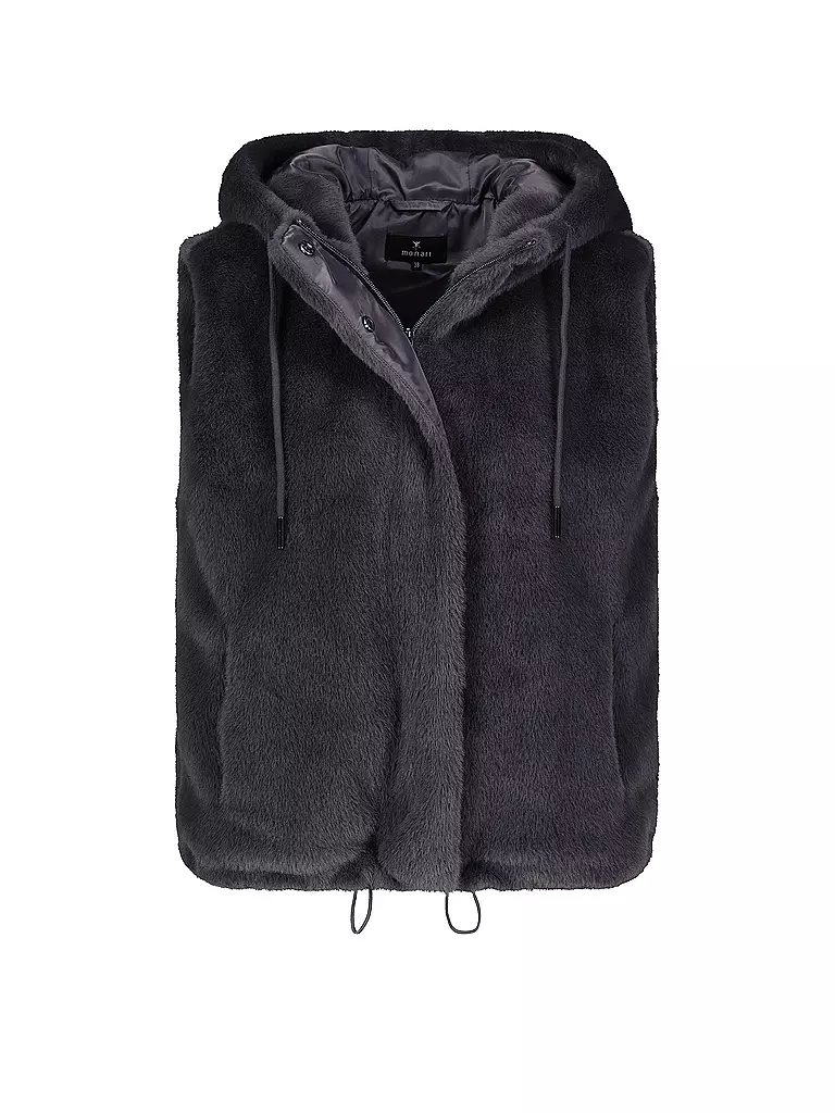 MONARI Gilet in Felloptik  grau