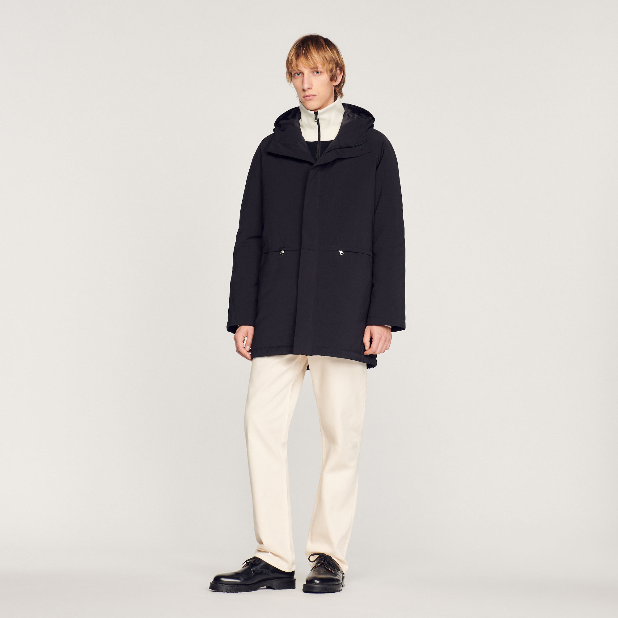 Parka molletonne en tissu technique