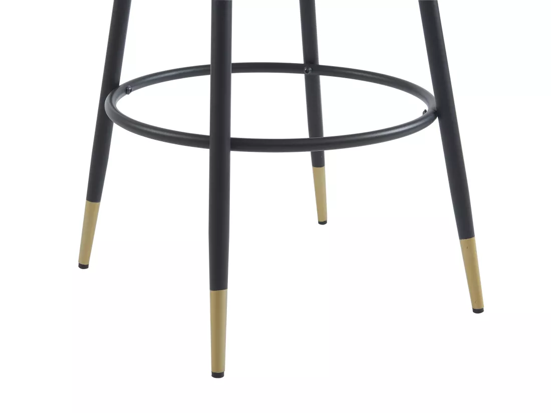 Lot de 2 tabourets de bar en velours et métal - Terracotta - ELIRAM
